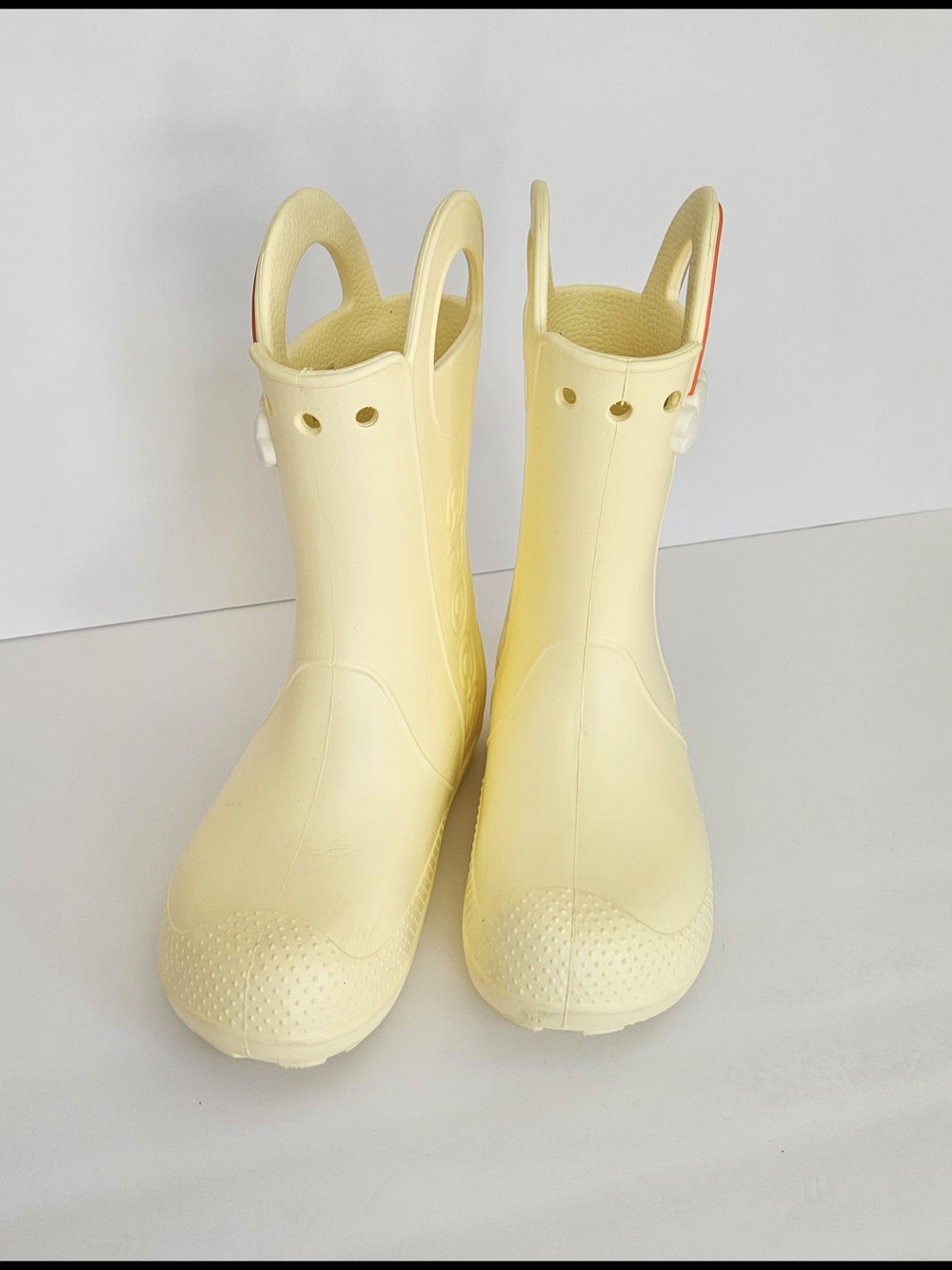 Crocs Kids Classic Rainbow Handle Rain Boots Yellow Waterproof Size J3 - Picture 2 of 14